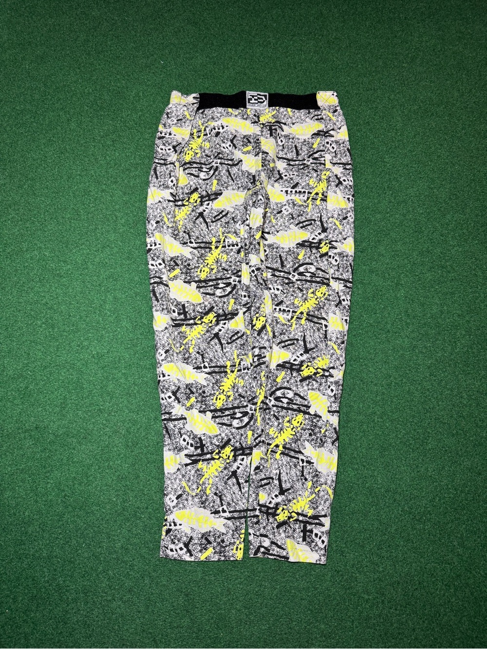 Surf Wear Vintage Pants One Size Adjustable Surfer Beach Skeleton Pattern 80s